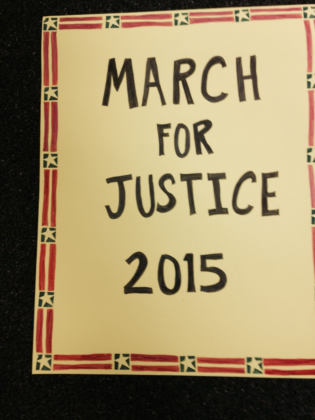 March For Justice 2015 Sign