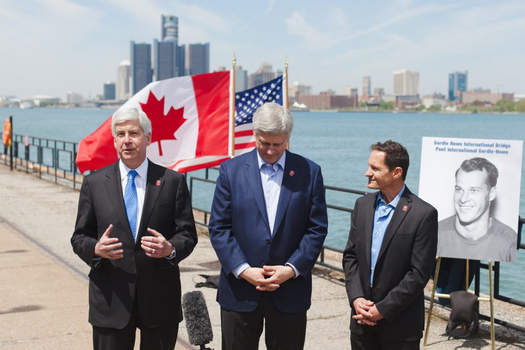 Snyder, Prime Minister Stephen Harper, new bridge Windsor