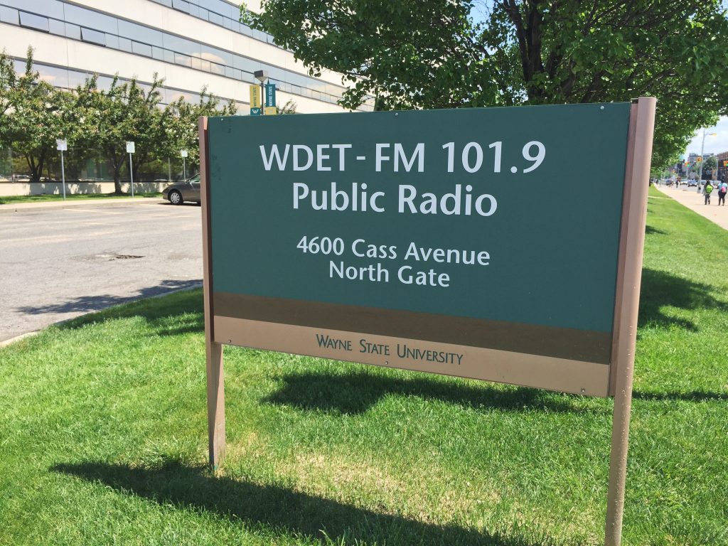 WDET sign outdoors