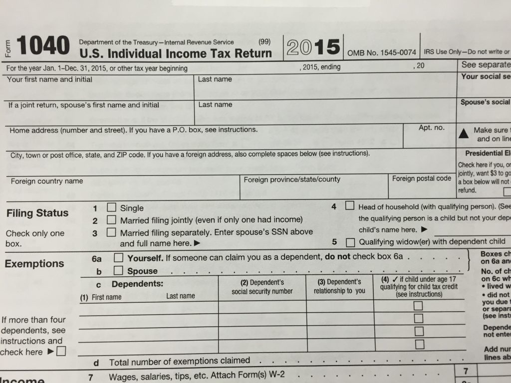 2015 Tax Form