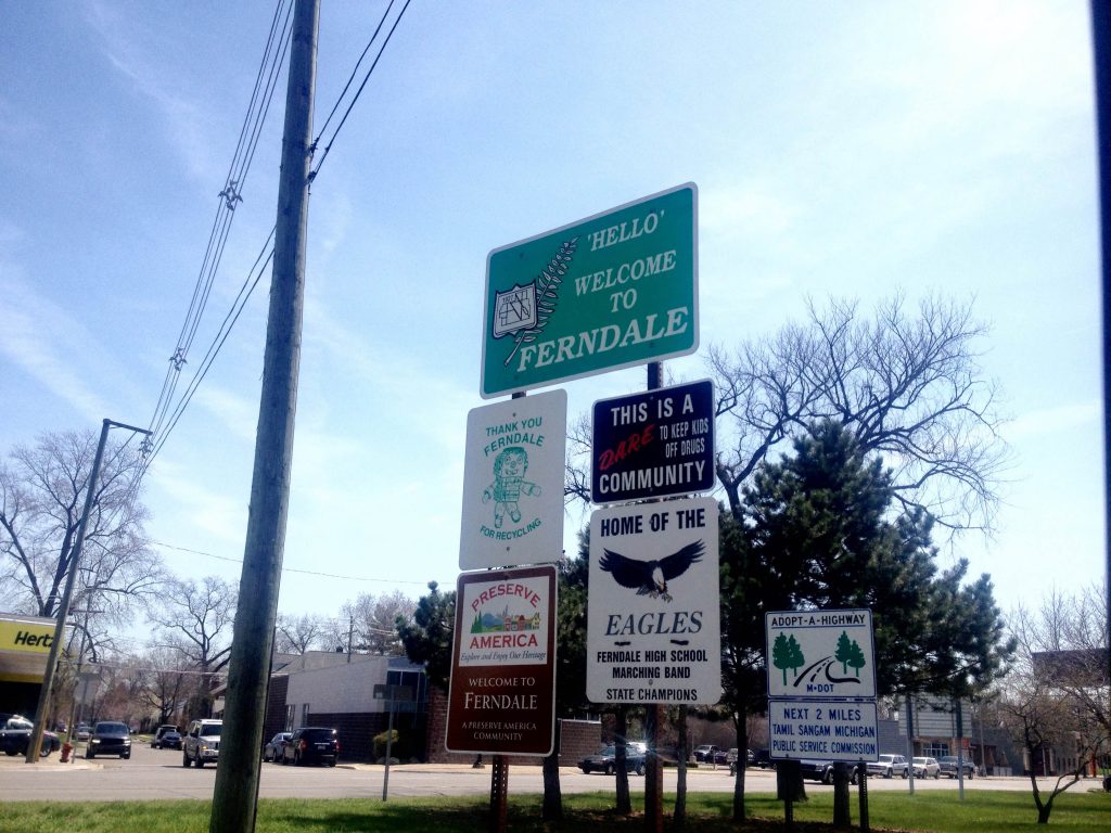 Ferndale Sign Suburb Metro Detroit