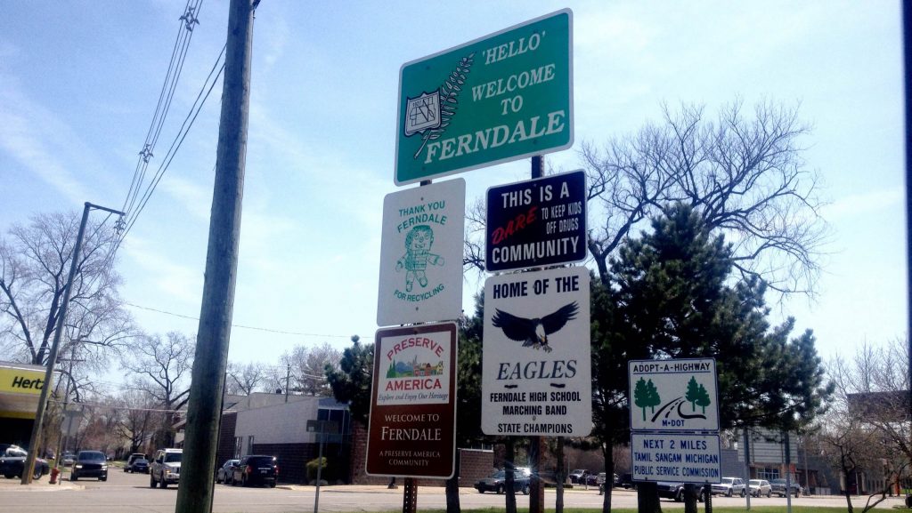 Ferndale Sign Suburb Metro Detroit
