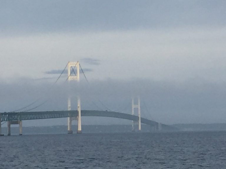 Mackinac Bridge in Fog