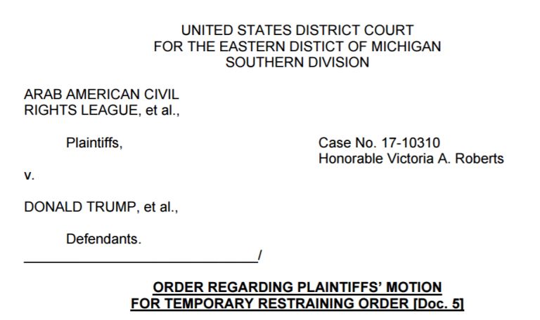 Judge Roberts TRO on Immigration O Rder