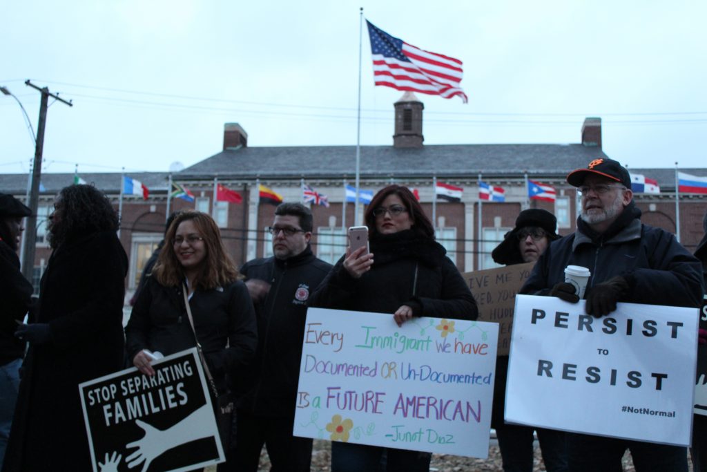 Angela DACA student at immigration protest in SW Detroit