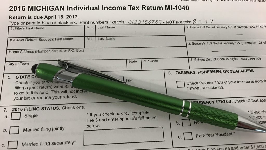 FILE - Michigan Individual Income Tax Return.