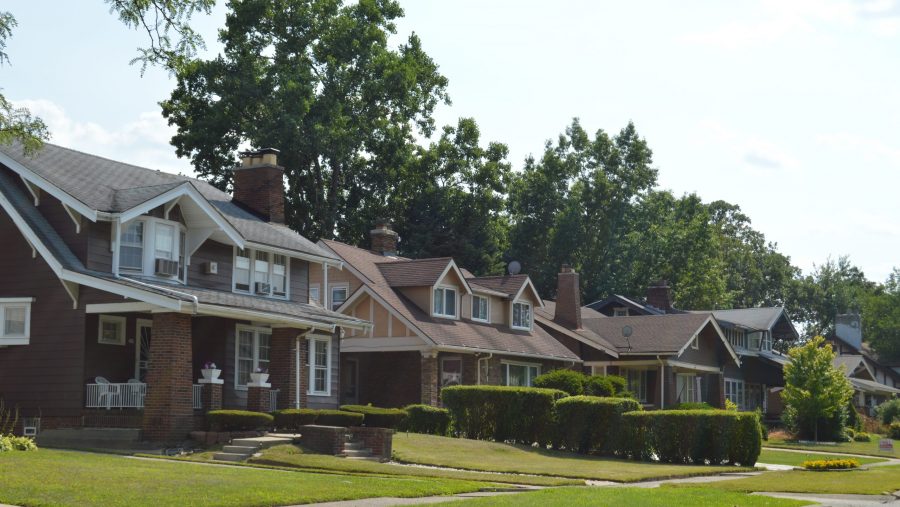 Homes line a neighborhood in Highland Park.