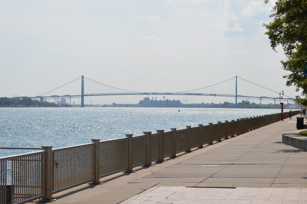 Ambassador Bridge Detroit River Border 8.10.17-jn