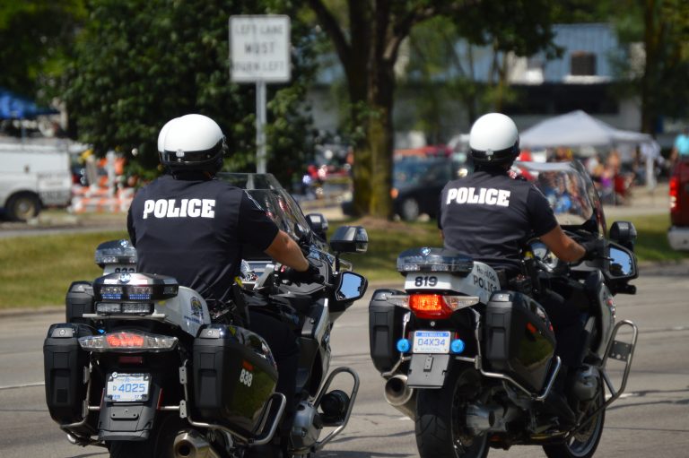 Police on motorcycles