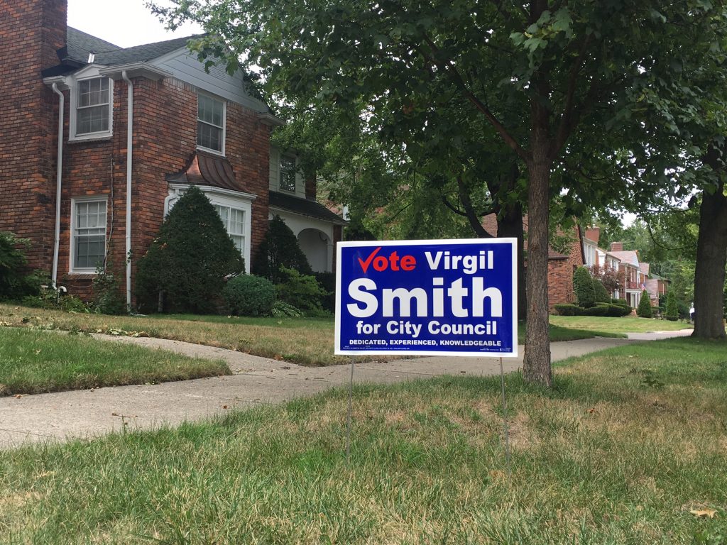 Virgil Smith yard sign Green Acres 8.25.17-jn