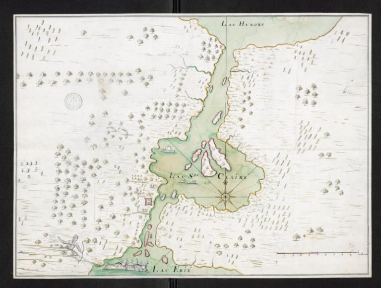 Map of 'Lac Sainte-Claire' 1702