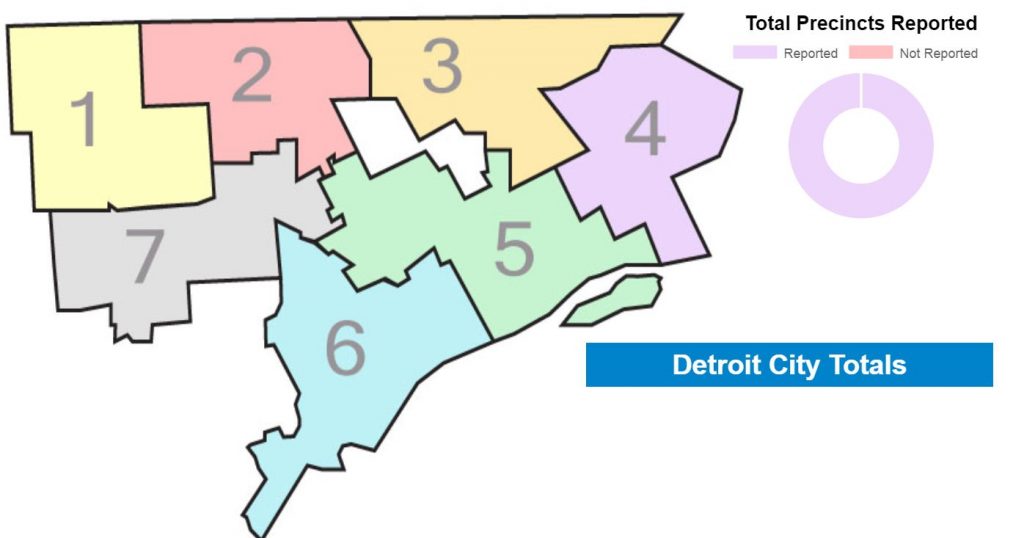 Detroit Districts Results Map