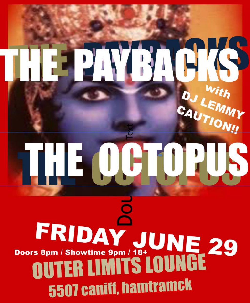 The Paybacks show flyer