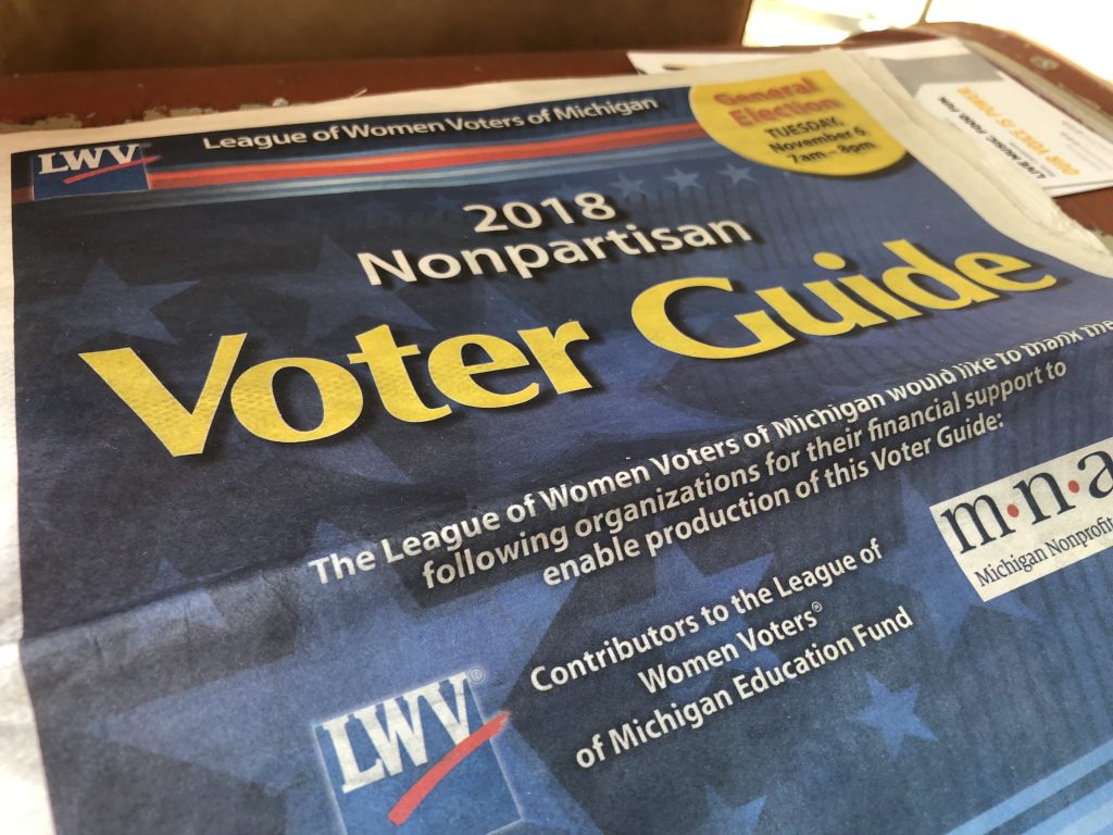 League of Women Voters Election Voting Guide 10/22/2018