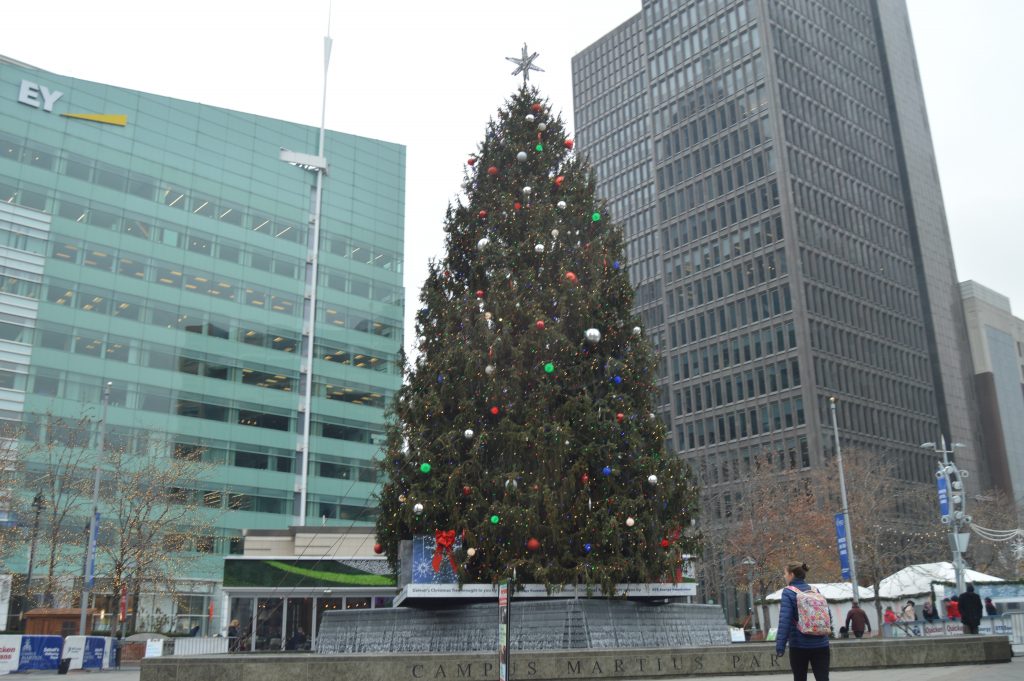 Campus Martius Christmas Tree Downtown Detroit 11/30/2018