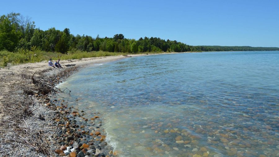 The Lake Huron shoreline.