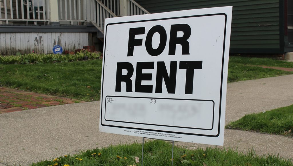 A For Rent sign