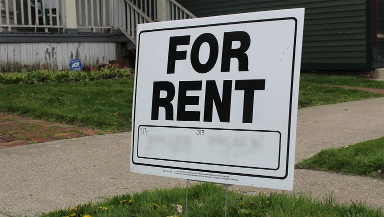 A For Rent sign