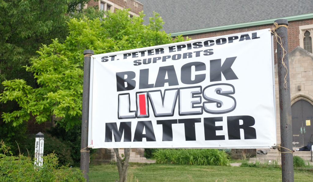 Black Lives Matter Sign Outside of Church