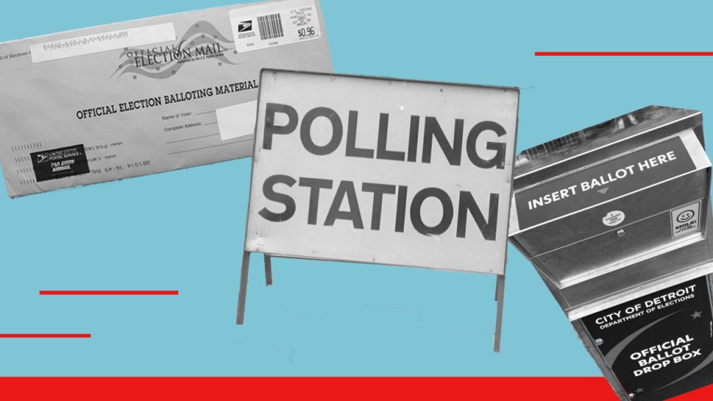 2020 voting election mail in ballot drop box polling place