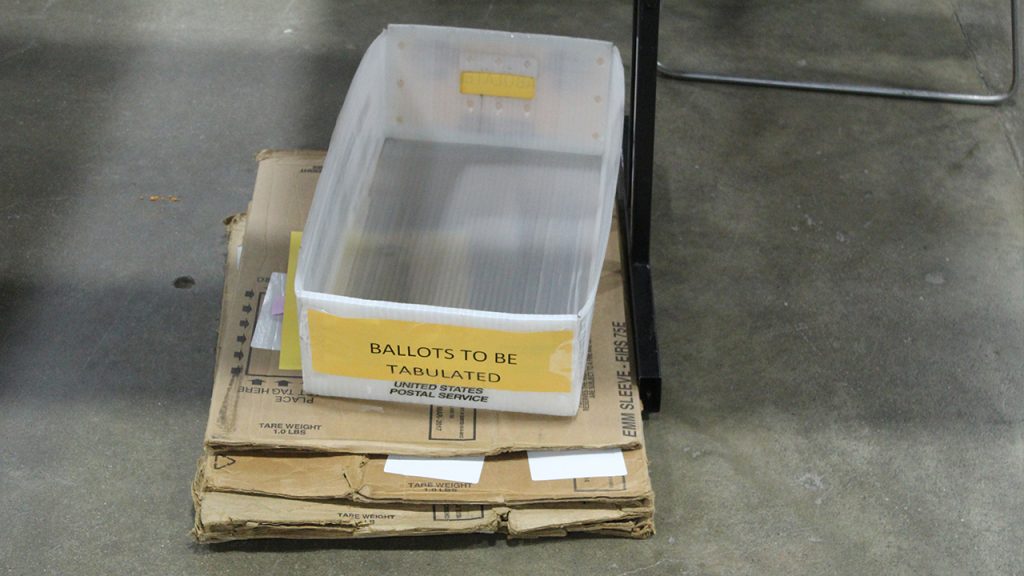 Absentee ballot envelope box elections counting