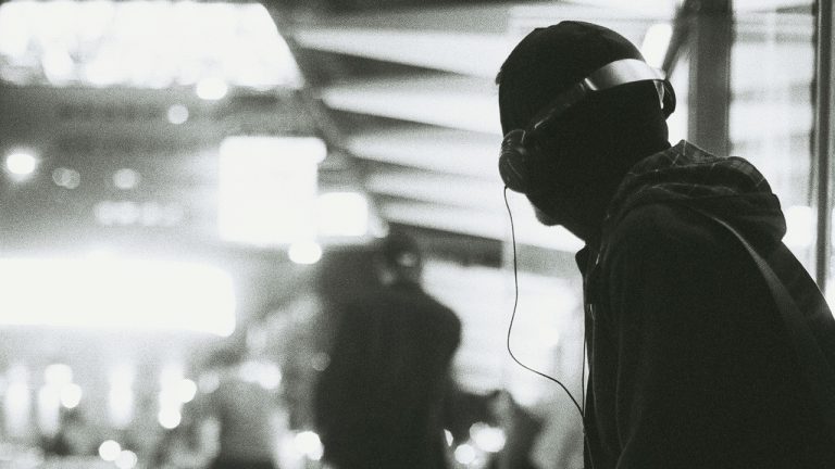 man with headphones
