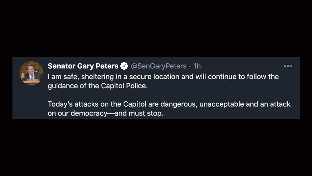 gary peters capitol tweet