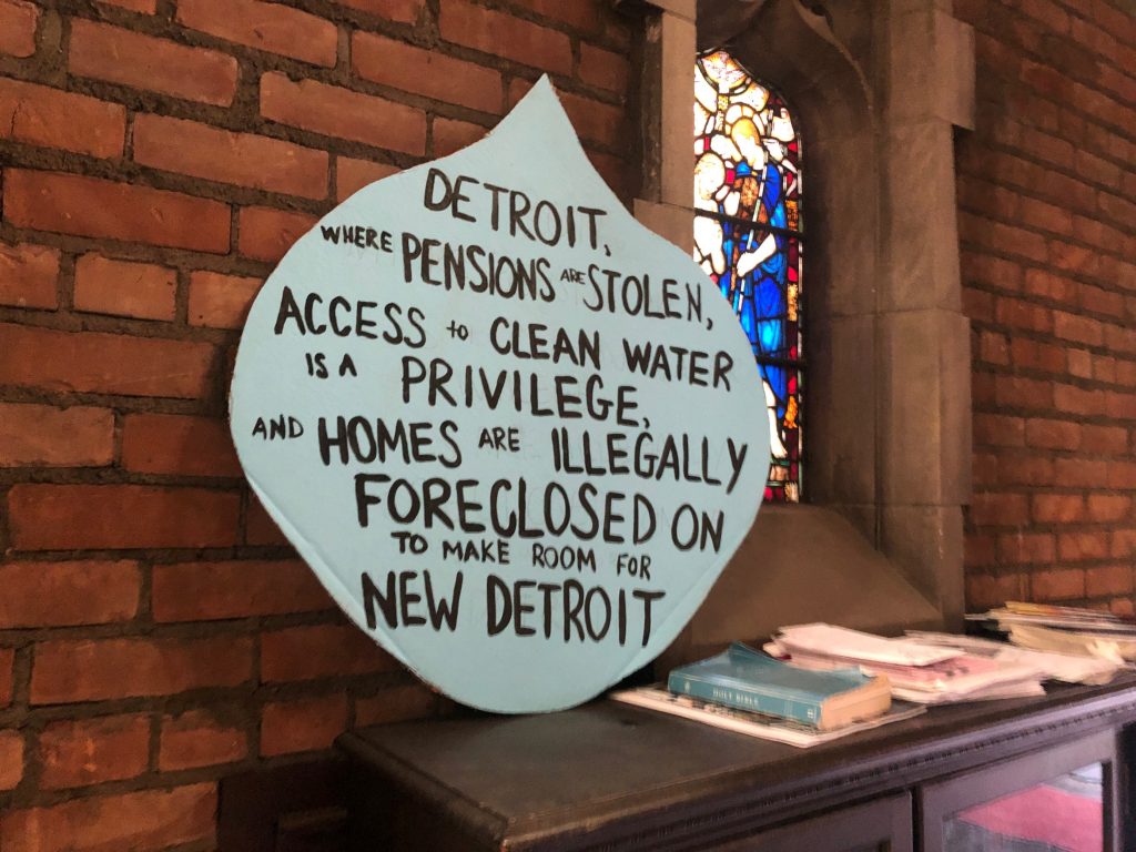 Water Rights Sign We the People of Detroit