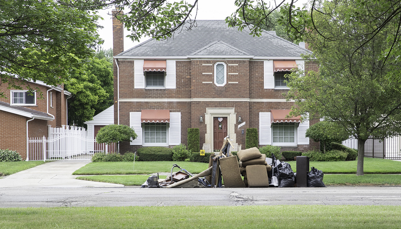 Detroit home affected by flood