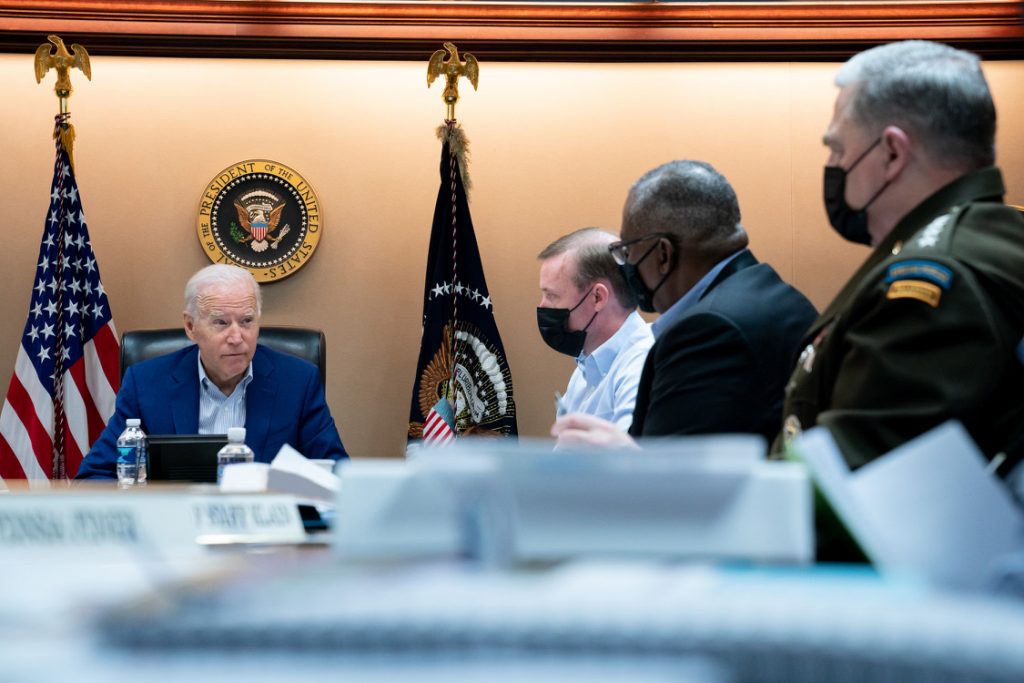 President Joe Biden meets with national security team