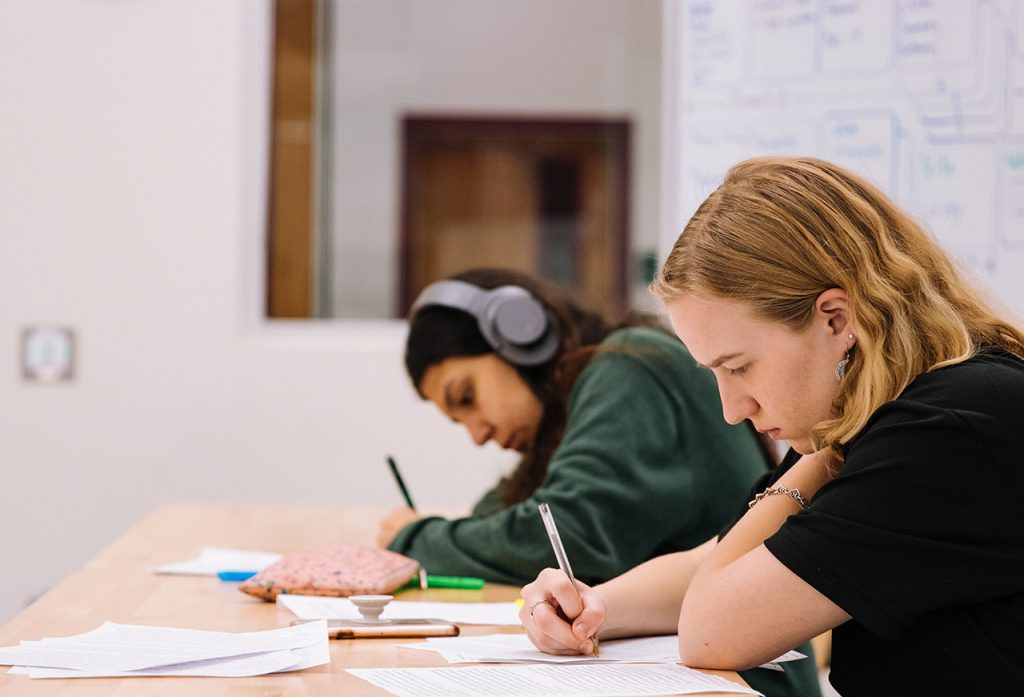 students learning in classroom