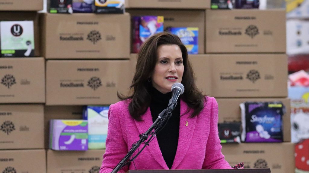 Gov Gretchen Whitmer Tampon Tax presser