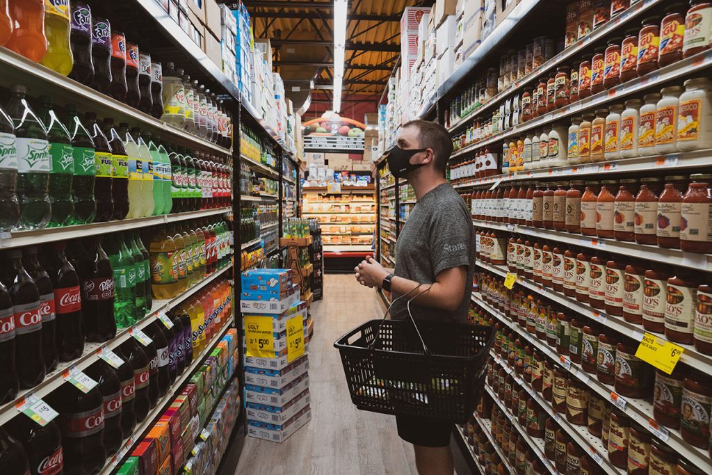 Grocery shopping stock image