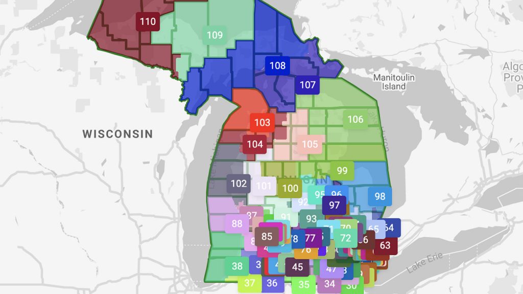 Redrawn Michigan House Map 2022