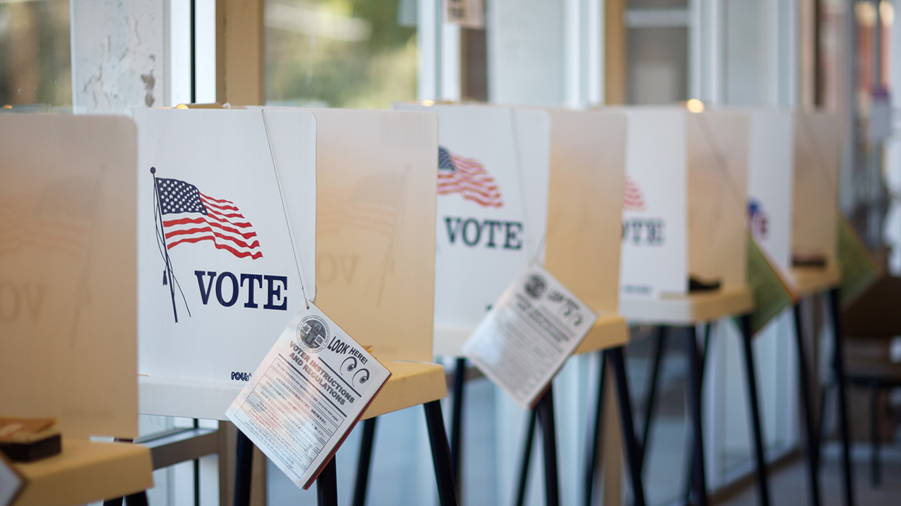 Empty voting booths