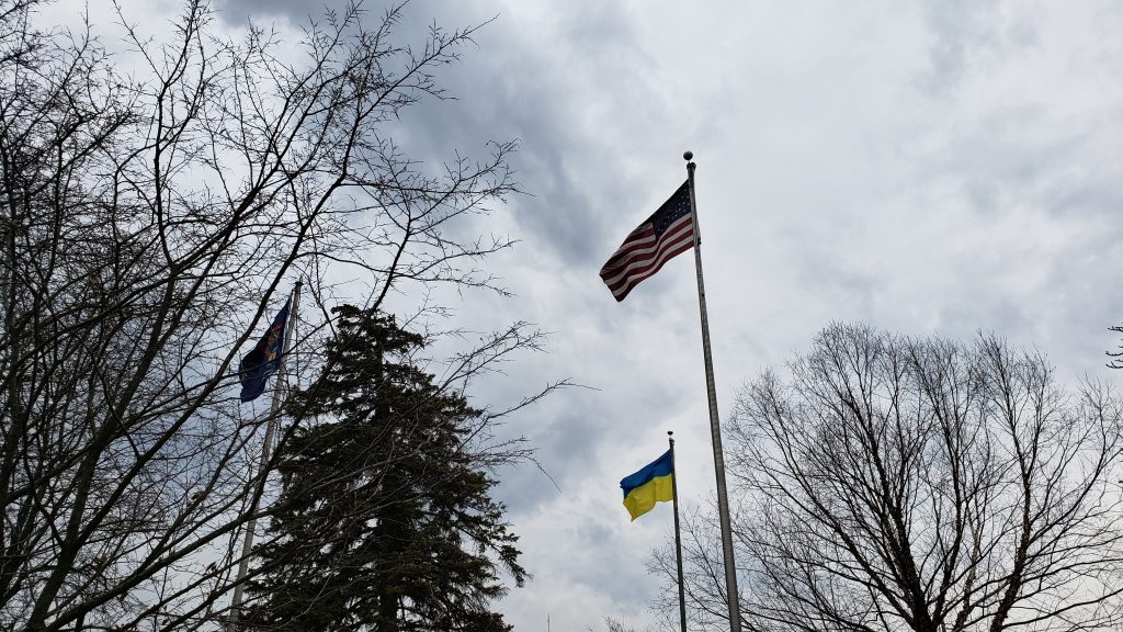 Ukraine American flags Huntington Woods