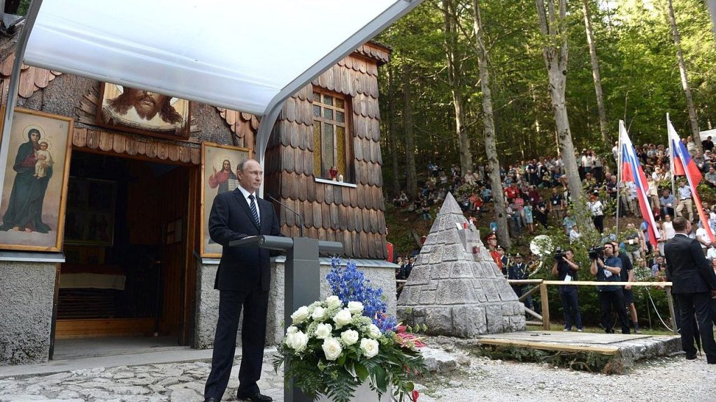 Vladimir Putin at a Russian Chapel