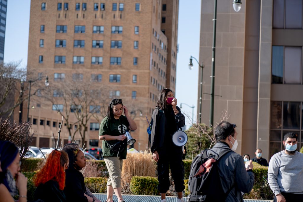 Ceena Vang and Zora Bowens at protest