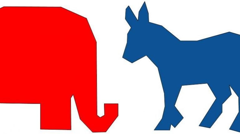 Donkey and Elephant Republican Democrat