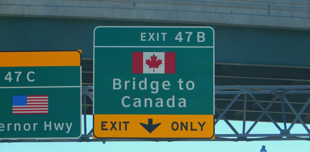Bridge to Canada sign