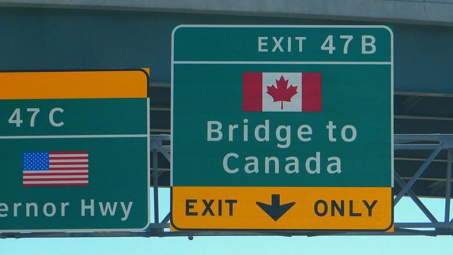 Bridge to Canada sign