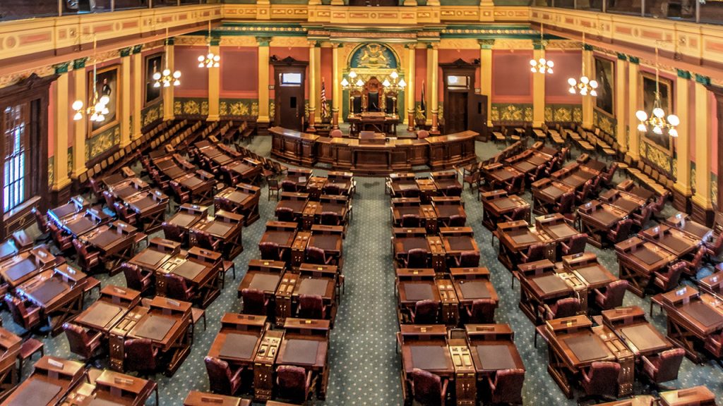 Michigan House of Representatives chamber in Lansing.