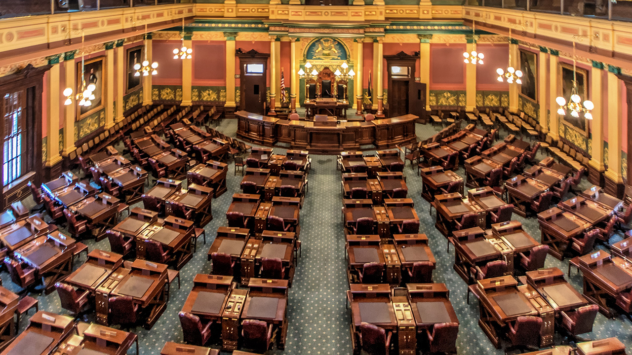 Michigan House of Representatives chamber in Lansing.