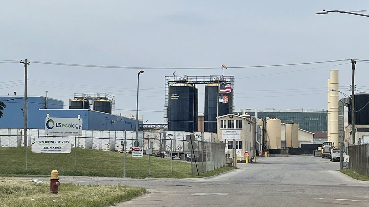 A photo of the US Ecology south plant in Detroit, Mich.