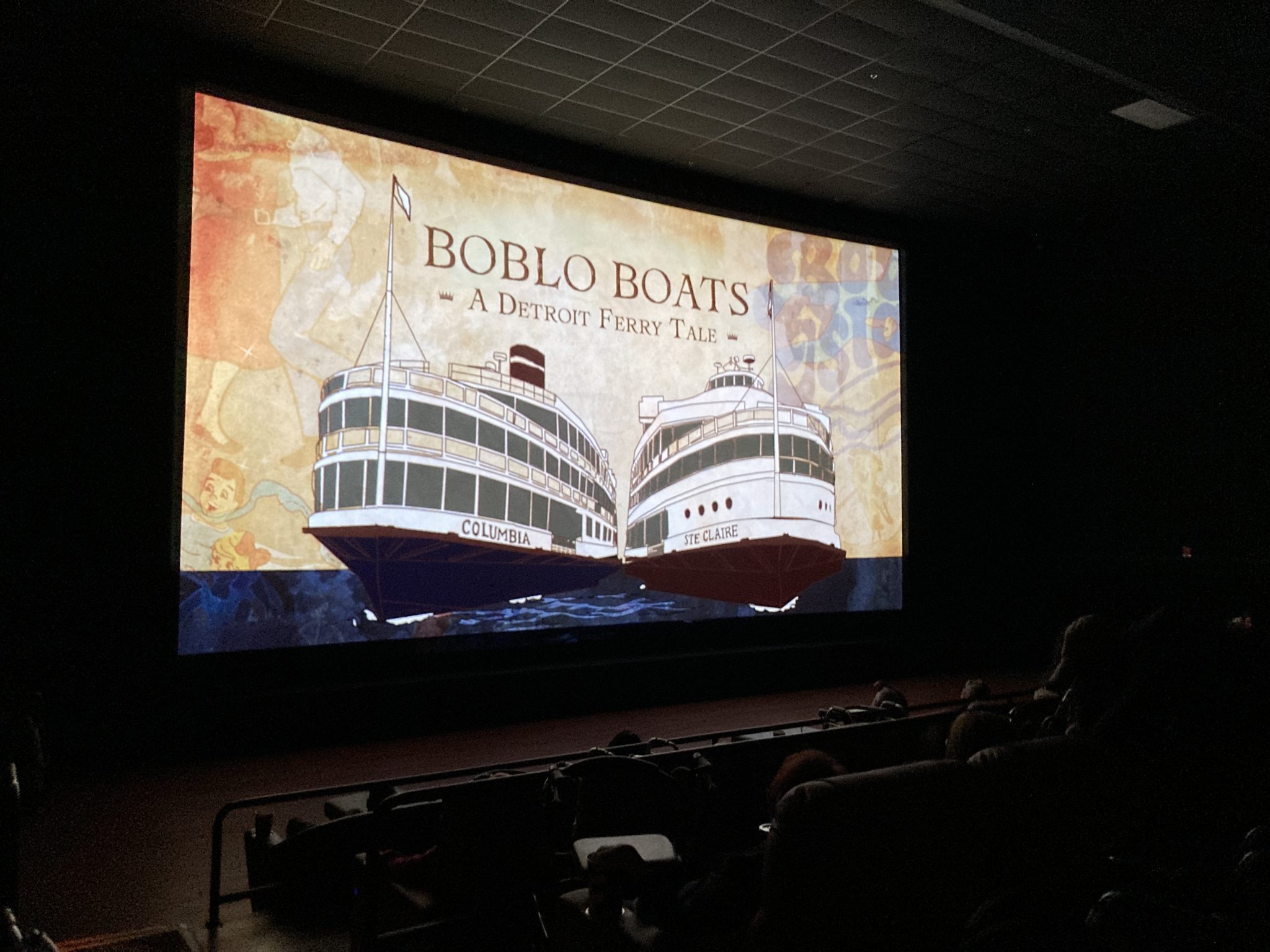 Boblo Boats Movie playing on the big screen