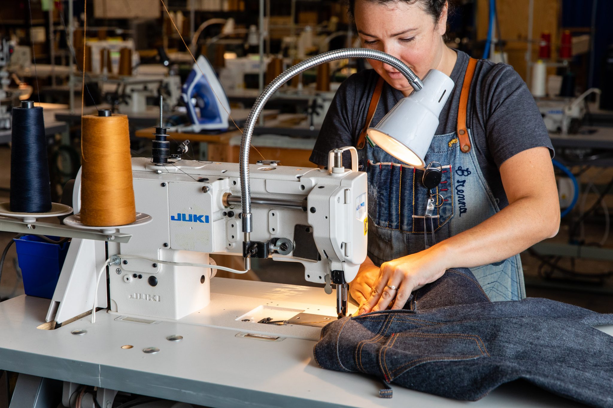 Brenna Lane sews a pair of Detroit Denim jeans