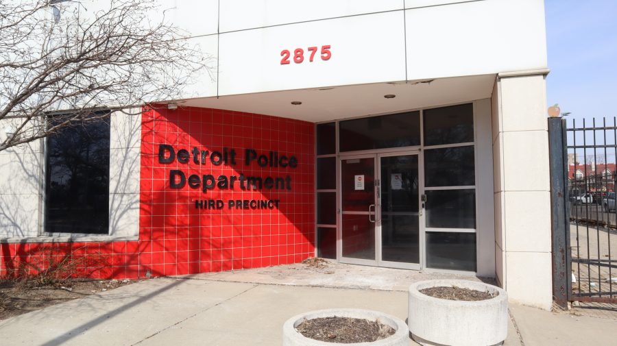 Exterior photo of a Detroit police station.