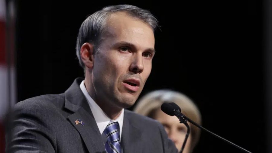 Mark Totten, Democratic candidate for Michigan attorney general, gives his concession speech during an election night rally in Detroit, Nov. 4, 2014.