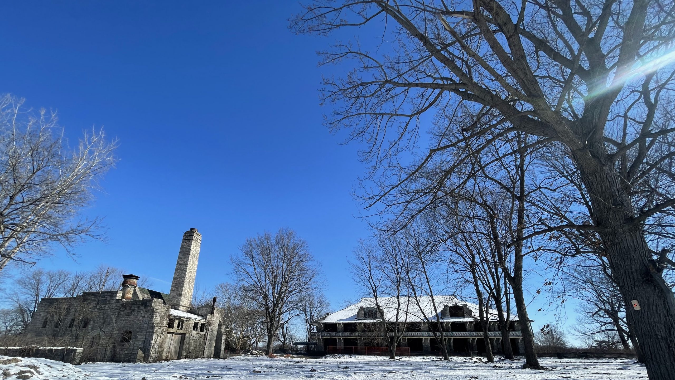 Abandoned structures on Boblo Island.