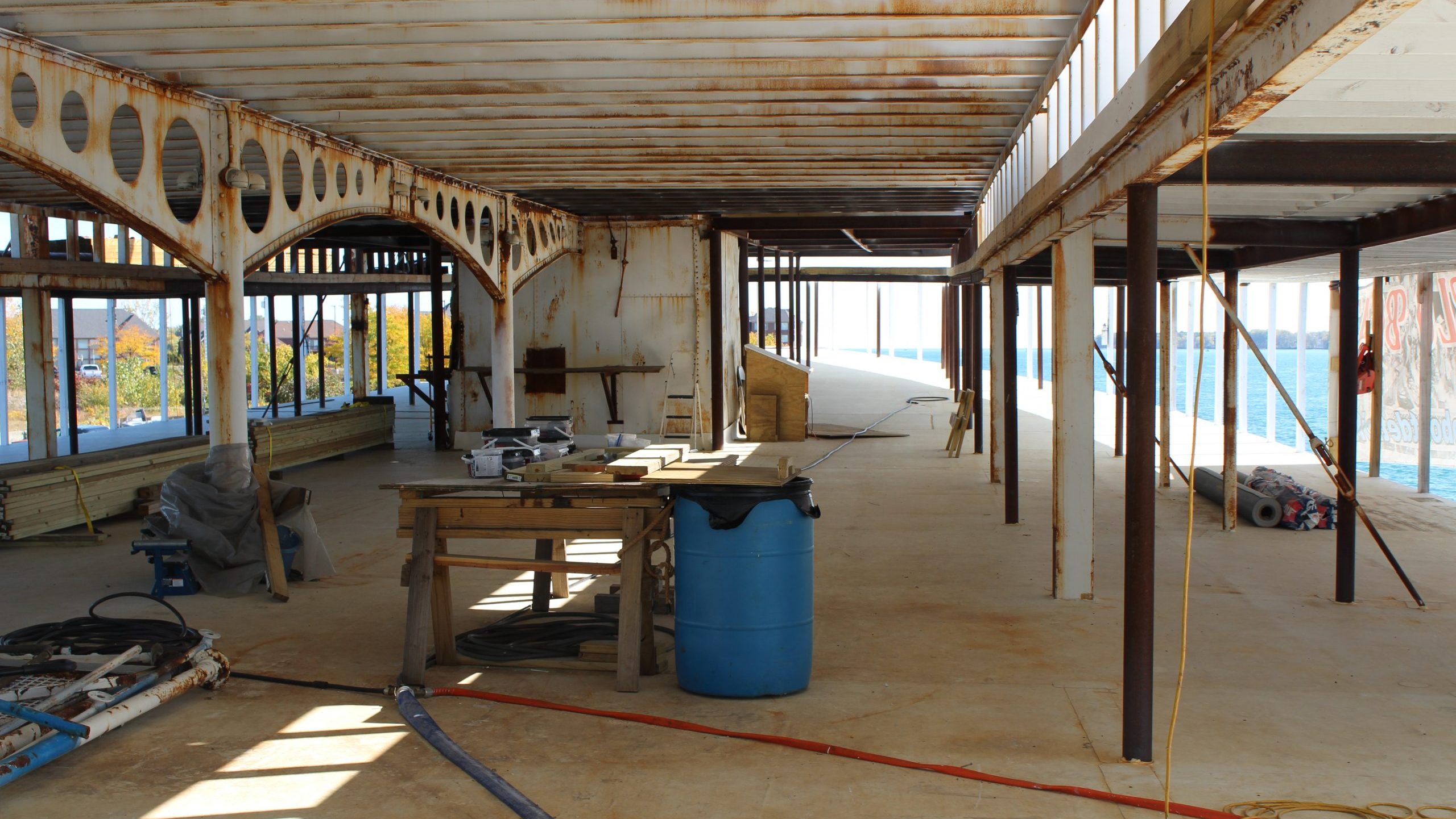 Some construction is underway on the second deck of the Ste. Claire.